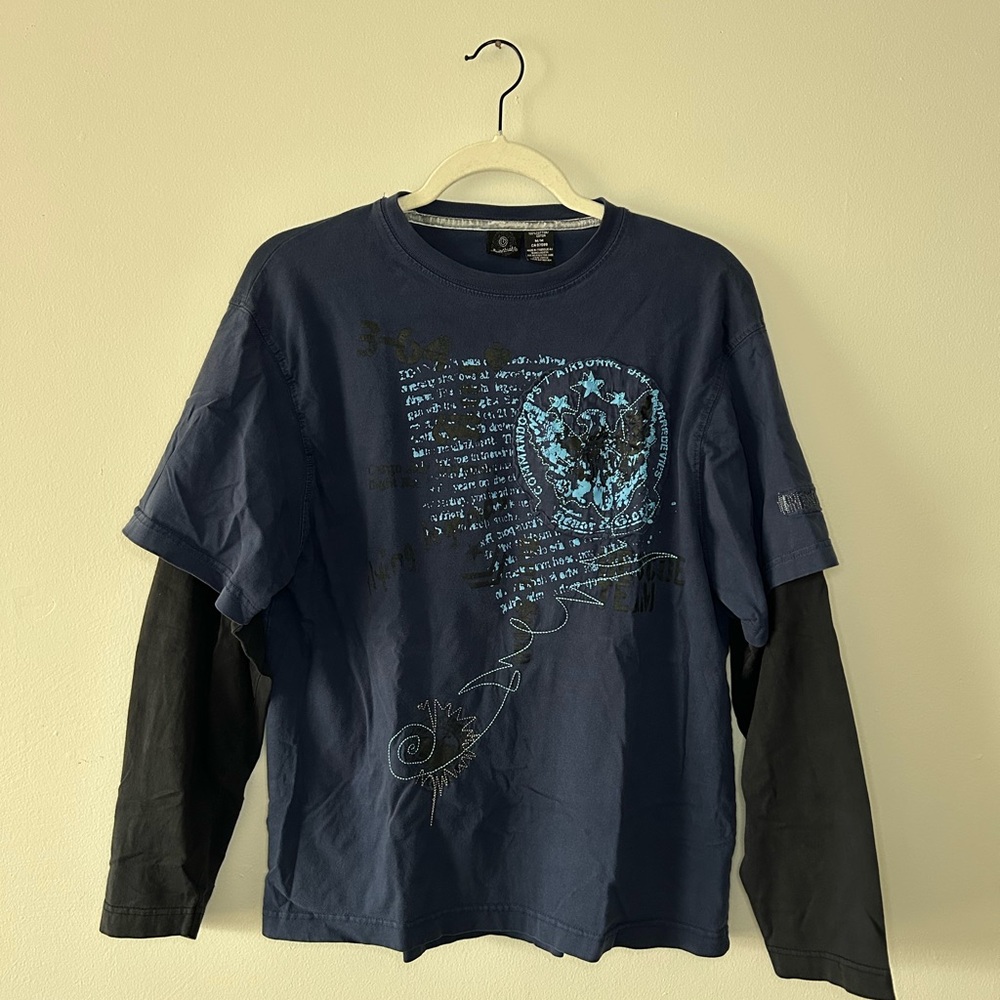 Layered Graphic Long-sleeve Shirt
